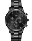 Buy Shop Daniel Wellington Iconic Chronograph Black Dial Black Steel Strap Watch For Men - DW00100642 USA Online