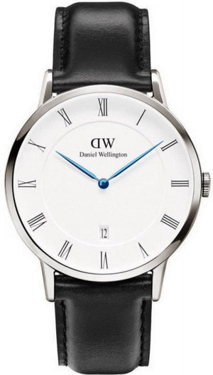 Buy Shop Daniel Wellington Dapper Sheffield White Dial Black Leather Strap Watch For Men - DW00100088 USA Online