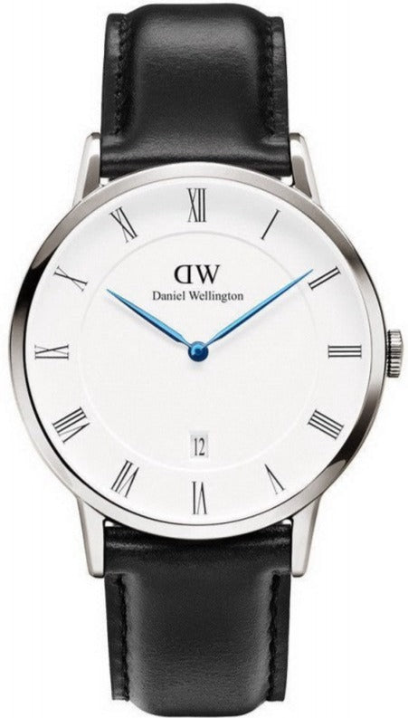 Buy Shop Daniel Wellington Dapper Sheffield White Dial Black Leather Strap Watch For Men - DW00100088 USA Online