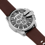 Buy Shop Diesel Mega Chief Chronograph Black Dial Brown Leather Strap Watch For Men - DZ4290 USA Online