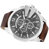 Buy Shop Diesel Mega Chief Chronograph Black Dial Brown Leather Strap Watch For Men - DZ4290 USA Online