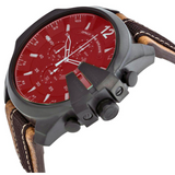 Buy Shop Diesel Mega Chief Quartz Black Dial Two Tone Leather Strap Watch For Men - DZ4305 USA Online