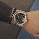 Buy Shop Diesel Mega Chief Chronograph Black Dial Silver Steel Strap Watch For Men - DZ4308 USA Online