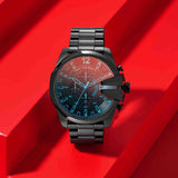 Buy Shop Diesel Mega Chief Chronograph Black Dial Black Steel Strap Watch For Men - DZ4318 USA Online