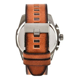 Buy Shop Diesel Mega Chief Chronograph Black Dial Brown Leather Strap Watch For Men - DZ4343 USA Online