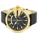 Buy Shop Diesel Mega Chief Chronograph Black Dial Black Leather Strap Watch For Men - DZ4344 USA Online