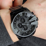 Buy Shop Diesel Mega Chief Chronograph Black Dial Black Steel Strap Watch For Men - DZ4355 USA Online