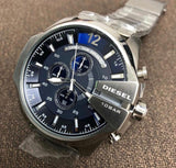Buy Shop Diesel Mega Chief Chronograph Blue Dial Silver Steel Strap Watch For Men - DZ4417 USA Online