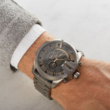 Buy Shop Diesel Mega Chief Chronograph Grey Dial Grey Steel Strap Watch For Men - DZ4421 USA Online