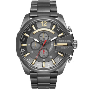 Buy Shop Diesel Mega Chief Chronograph Grey Dial Grey Steel Strap Watch For Men - DZ4421 USA Online