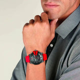 Buy Shop Diesel Mega Chief Chronograph Black Dial Red Silicone Strap Watch For Men - DZ4427 USA Online