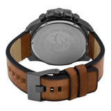 Diesel Mega Chief Grey Dial Brown Leather Strap Watch For Men - DZ4463