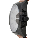 Buy Shop Diesel Mega Chief Chronograph Grey Dial Brown Leather Strap Watch For Men - DZ4463 USA Online
