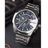 Buy Shop Diesel Mega Chief Chronograph Blue Dial Silver Steel Strap Watch For Men - DZ4465 USA Online