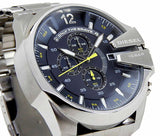 Buy Shop Diesel Mega Chief Chronograph Blue Dial Silver Steel Strap Watch For Men - DZ4465 USA Online