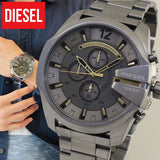 Buy Shop Diesel Mega Chief Chronograph Grey Dial Grey Steel Strap Watch For Men - DZ4466 USA Online