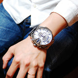 Diesel Mega Chief Chronograph Silver Dial Silver Steel Strap Watch For Men - DZ4477