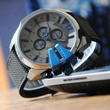Buy Shop Diesel Mega Chief Chronograph Black Dial Black Nylon Strap Watch For Men - DZ4500 USA Online