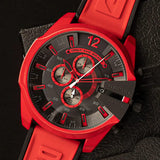 Buy Shop Diesel Mega Chief Chronograph Black Dial Red Rubber Strap Watch For Men - DZ4526 USA Online