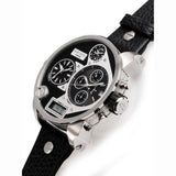 Buy Shop Diesel Mr Daddy Chronograph White Dial Black Leather Strap Watch For Men - DZ7125 USA Online