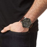 Buy Shop Diesel Little Daddy SBA Small Sized Grey Dial Brown Leather Strap Watch For Men - DZ7258 USA Online