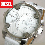 Buy Shop Diesel Badass Chronograph White Dial White Leather Strap Watch For Men - DZ7265 USA Online
