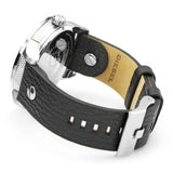 Buy Shop Diesel Mini Daddy Black Silver Dial Black Leather Strap Watch For Men - DZ7307 USA Online
