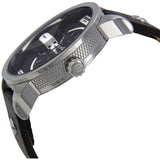 Buy Shop Diesel Mini Daddy Black Silver Dial Black Leather Strap Watch For Men - DZ7307 USA Online