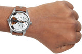 Buy Shop Diesel Mini Daddy Silver Dial Brown Leather Strap Watch For Men - DZ7309 USA Online