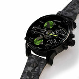 Buy Shop Diesel Big Daddy Chronograph Black Dial Black Leather Strap Watch For Men - DZ7311 USA Online