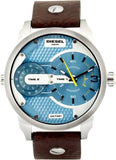Buy Shop Diesel Mini Daddy LIght Blue Dial Brown Leather Strap Watch For Men - DZ7321 USA Online