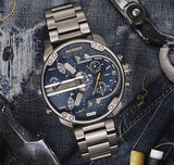 Buy Shop Diesel Big Daddy 2.0 Chronograph Blue Dial Grey Steel Strap Watch For Men - DZ7331 USA Online