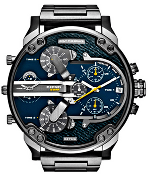 Buy Shop Diesel Big Daddy 2.0 Chronograph Blue Dial Grey Steel Strap Watch For Men - DZ7331 USA Online