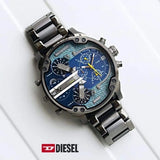 Buy Shop Diesel Big Daddy 2.0 Chronograph Blue Dial Grey Steel Strap Watch For Men - DZ7331 USA Online