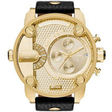 Buy Shop Diesel Mr Daddy Gold Dial Black Leather Strap Watch For Men - DZ7363 USA Online