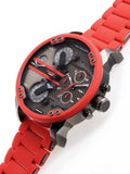 Buy Shop Diesel Mr Daddy 2.0 Chronograph Black Dial Red Silicone Strap Watch For Men - DZ7370 USA Online
