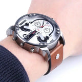 Buy Shop Diesel Mr. Daddy 2.0 Chronograph Silver Dial Brown Leather Strap Watch For Men - DZ7394 USA Online