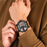 Buy Shop Diesel Mr. Daddy 2.0 Chronograph Grey Dial Brown Leather Strap Watch For Men - DZ7406 USA Online