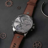 Buy Shop Diesel Mr Daddy Chronograph Grey Dial Brown Leather Strap Watch For Men - DZ7413 USA Online