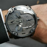 Buy Shop Diesel Mr Daddy Chronograph Grey Dial Brown Leather Strap Watch For Men - DZ7413 USA Online