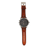 Buy Shop Diesel Mr Daddy Chronograph Grey Dial Brown Leather Strap Watch For Men - DZ7413 USA Online
