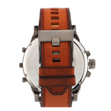 Diesel Mr Daddy Quartz Grey Dial Brown Leather Strap Watch For Men - DZ7413