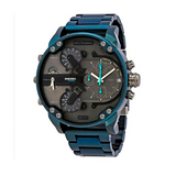 Buy Shop Diesel Daddy 2.0 Chronograph Grey Dial Blue Steel Strap Watch For Men - DZ7414 USA Online