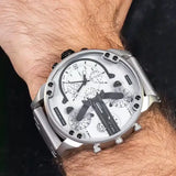 Buy Shop Diesel Mr. Daddy Chronograph Silver Dial Silver Steel Strap Watch For Men - DZ7421 USA Online