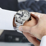 Buy Shop Diesel Mr. Daddy Chronograph Silver Dial Silver Steel Strap Watch For Men - DZ7421 USA Online