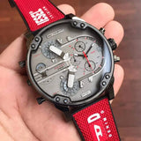 Buy Shop Diesel Mr Daddy 2.0 Chronograph Grey Dial Red Rubber Strap Watch For Men - DZ7423 USA Online