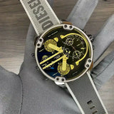 Buy Shop Diesel Mr. Daddy 2.0 Chronograph Black Dial Grey Nylon Strap Watch For Men - DZ7429 USA Online