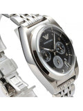 Buy Shop Emporio Armani Franco Black Dial Silver Steel Strap Watch For Men - AR0373 USA Online