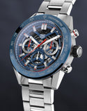 Buy Shop Tag Heuer Carrera Chronograph Blue Dial Silver Steel Strap Watch for Men - CBG2A11.BA0654 USA Online