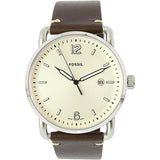 Buy Shop Fossil The Commuter White Dial Brown Leather Strap Watch for Men - FS5275 USA Online